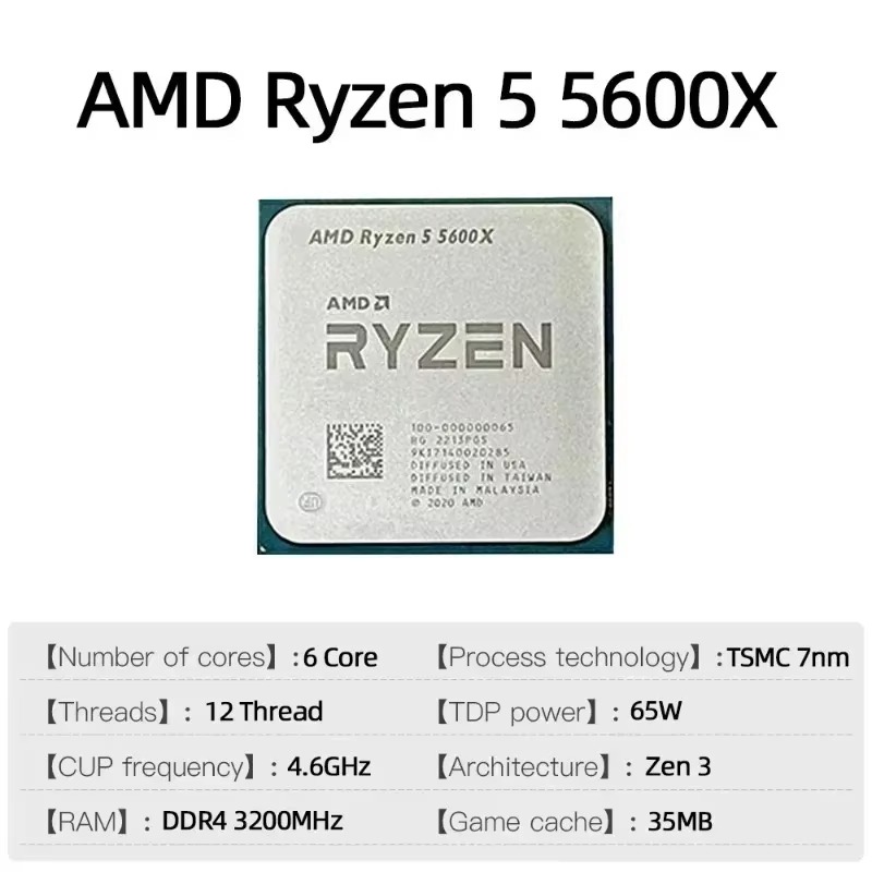 AMD Ryzen 5 5600X 3.7GHz 6 Cor - Cpu Cooler recension och pris