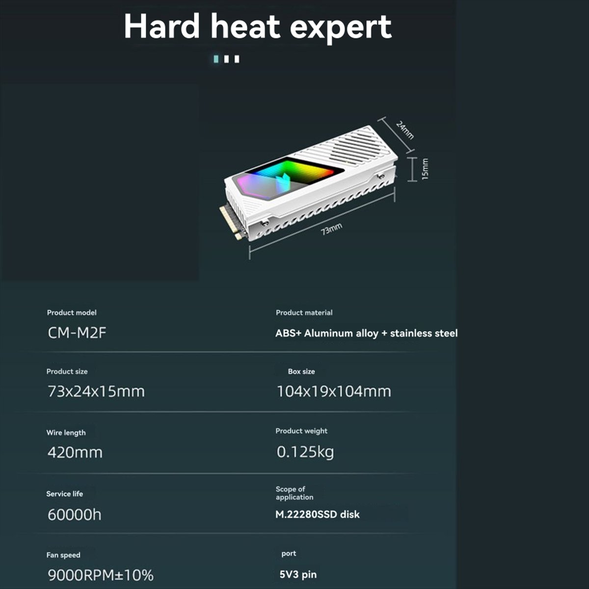 【A60I】 M2 SSD HDD Cooler ARGB  - Heatsink recension och pris